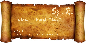 Szotyori Renátó névjegykártya