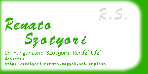 renato szotyori business card